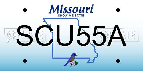 SCU55A Missouri License Plate