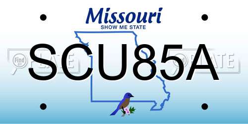 SCU85A Missouri License Plate