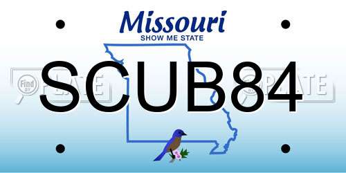 SCUB84 Missouri License Plate