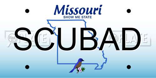 SCUBAD Missouri License Plate