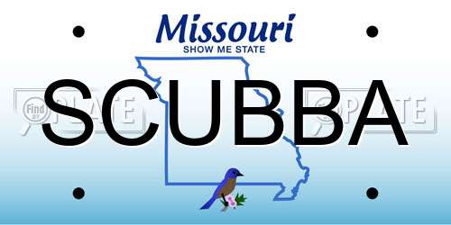 SCUBBA Missouri License Plate