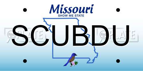 SCUBDU Missouri License Plate