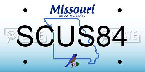 SCUS84 Missouri License Plate