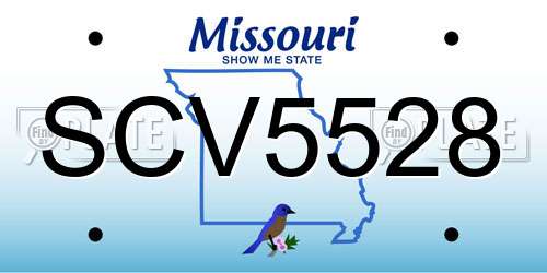 SCV5528 Missouri License Plate