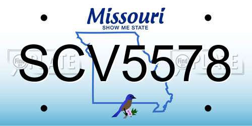 SCV5578 Missouri License Plate