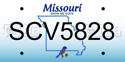 SCV5828 Missouri License Plate