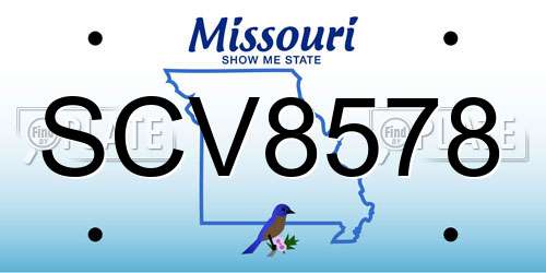 SCV8578 Missouri License Plate