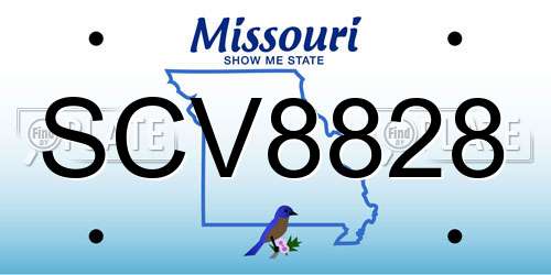 SCV8828 Missouri License Plate