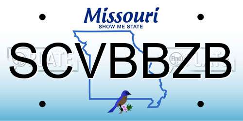 SCVBBZB Missouri License Plate