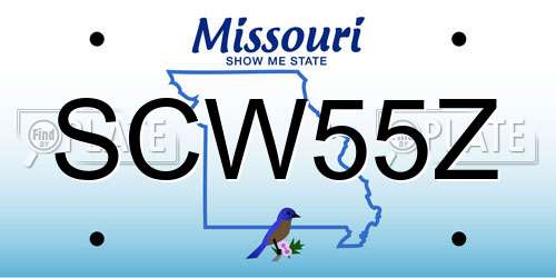SCW55Z Missouri License Plate