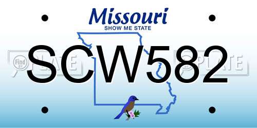 SCW582 Missouri License Plate
