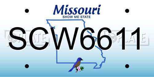 SCW6611 Missouri License Plate