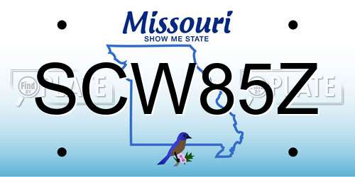 SCW85Z Missouri License Plate