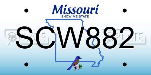 SCW882 Missouri License Plate
