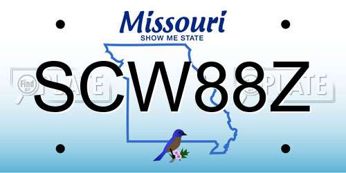 SCW88Z Missouri License Plate