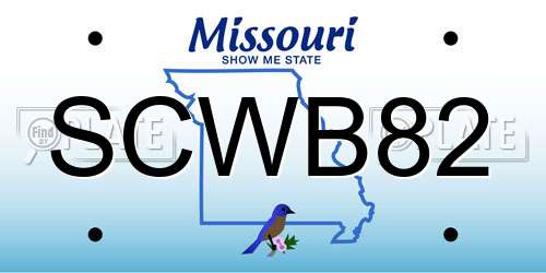 SCWB82 Missouri License Plate