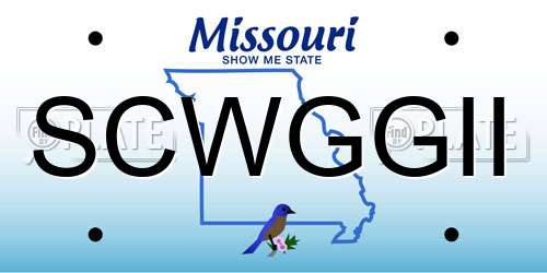 SCWGGII Missouri License Plate