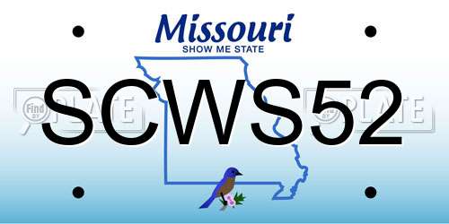 SCWS52 Missouri License Plate