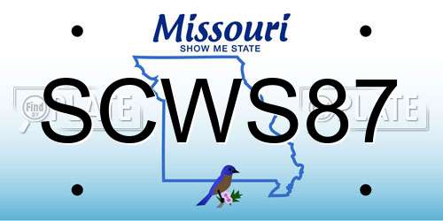 SCWS87 Missouri License Plate