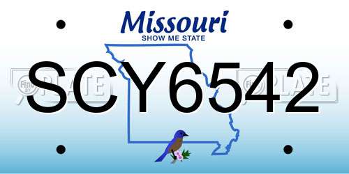 SCY6542 Missouri License Plate