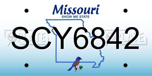 SCY6842 Missouri License Plate