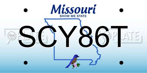 SCY86T Missouri License Plate
