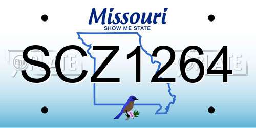 SCZ1264 Missouri License Plate