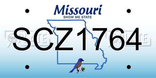 SCZ1764 Missouri License Plate