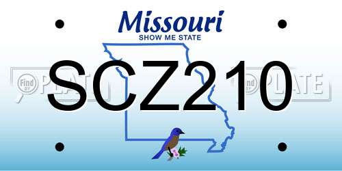 SCZ210 Missouri License Plate