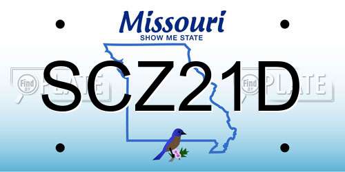 SCZ21D Missouri License Plate