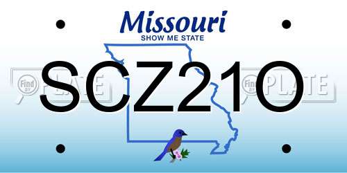 SCZ21O Missouri License Plate