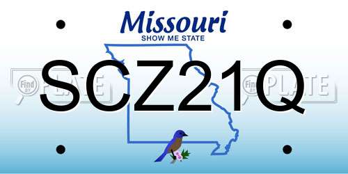 SCZ21Q Missouri License Plate