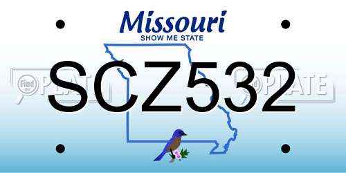 SCZ532 Missouri License Plate