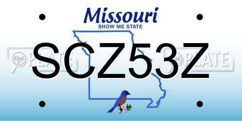 SCZ53Z Missouri License Plate