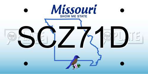SCZ71D Missouri License Plate