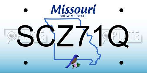SCZ71Q Missouri License Plate