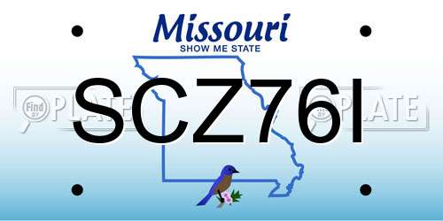 SCZ76I Missouri License Plate