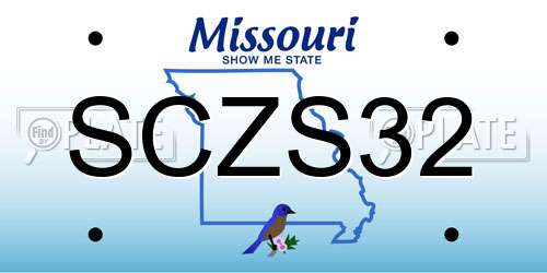 SCZS32 Missouri License Plate