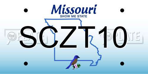 SCZT10 Missouri License Plate
