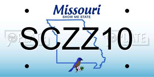 SCZZ10 Missouri License Plate