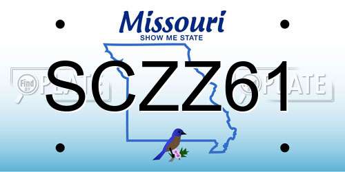 SCZZ61 Missouri License Plate
