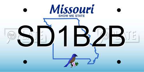 SD1B2B Missouri License Plate