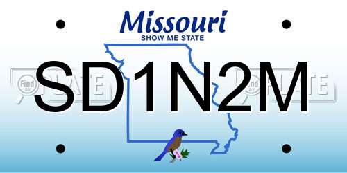 SD1N2M Missouri License Plate