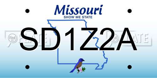 SD1Z2A Missouri License Plate