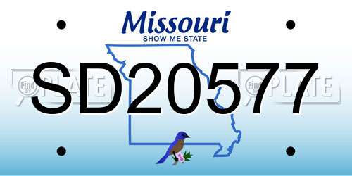 SD20577 Missouri License Plate