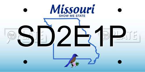 SD2E1P Missouri License Plate