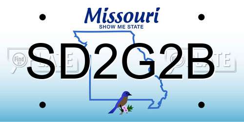SD2G2B Missouri License Plate