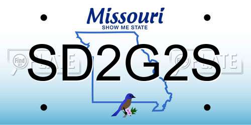SD2G2S Missouri License Plate
