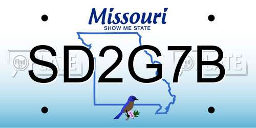 SD2G7B Missouri License Plate