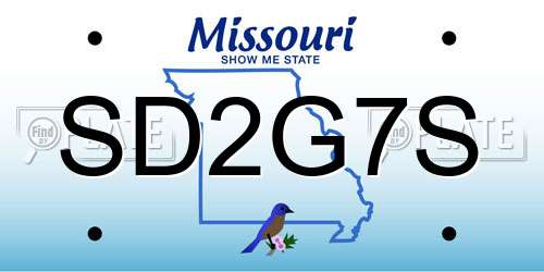 SD2G7S Missouri License Plate